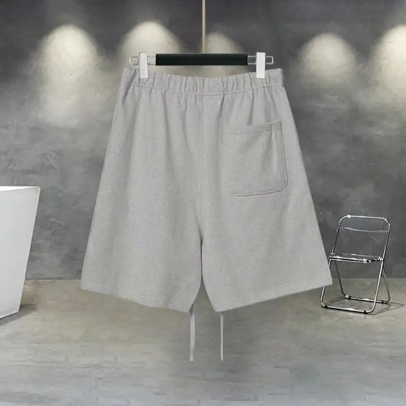 Korean Large Size Casual Sports Shorts Single Piece/suit Men Trend All-match Fashion Straight Leg Loose Half Pants Streetwear