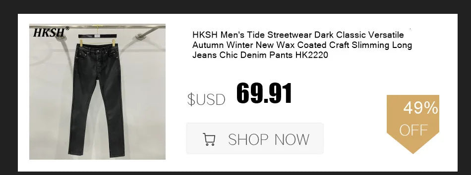 HKSH Spring Summer New Men's Tide Dark Cotton Form Five Star Printed Pattern Cotton T-shirts Half Sleeve Women Chic Tees HK2006