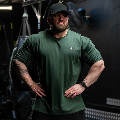 Apex Ritual – メンズコットンジムTシャツ – ルーズフィット サマーラウンドネック ランニングTシャツ