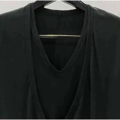 HKSH Summer Spring New Men's Tide Dark Sexy Double Layered V-neck Solid Sleeveless Tees Fashion Knit Tank Tops Chic Vest HK1399