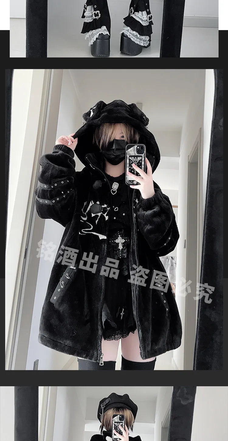 Women's Y2K Punk Puppy Hooded Jacket