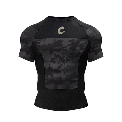 Apex Ritual – 黒 ノーギ BJJ 柔術 Tシャツ & MMA ショーツセット – ラッシュガード & コンプレッションウェア