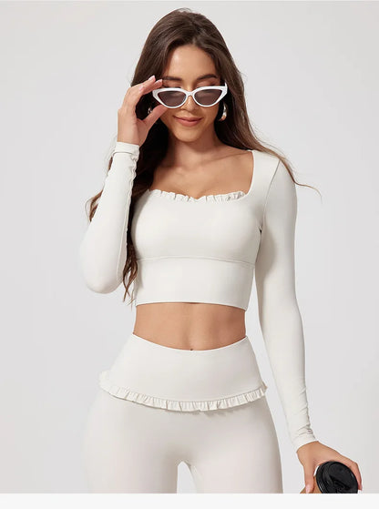 Women's Workout Wide-Leg Slim Fit Two-Piece Set