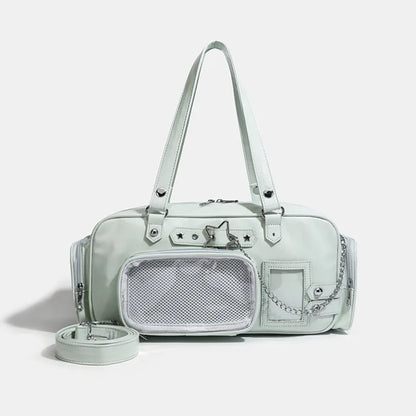 Star Chain Y2k Harajuku Shoulder Itabag Blue Lolita Girl Pain Bags Transparent Japanese Crossbody Bag New Concert Korean Handbag