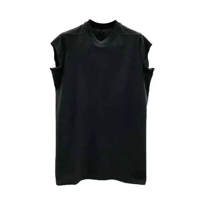 HKSH Summer New Men's Tide Dark Cotton T-shirt Classic Large Size Loose Ragged Edge Solid Color Tank Tops Chic Punk Vest HK2022