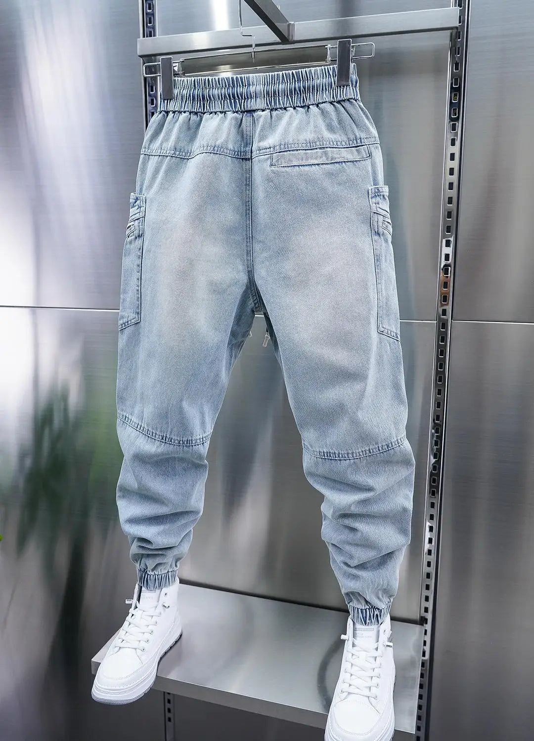 Fashionable Street Jeans Cool Zipper Harem Jeans High Quality Luxury Brand Men Clothing