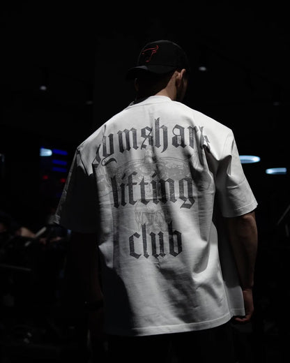 GYM American Fitness Training Suit Summer Sports Cotton Short Sleeve T-shirt Men Loose Fashion Print Shark