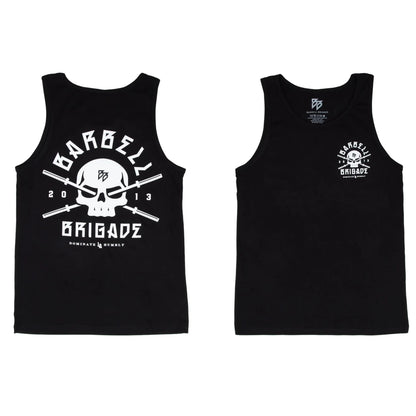BARBELL Men's Cotton Sleeveless Shirt Skull Bodybuilding Workout Tank Tops Muscle Fitness Sports Shirts Male Gym Stringer Vest