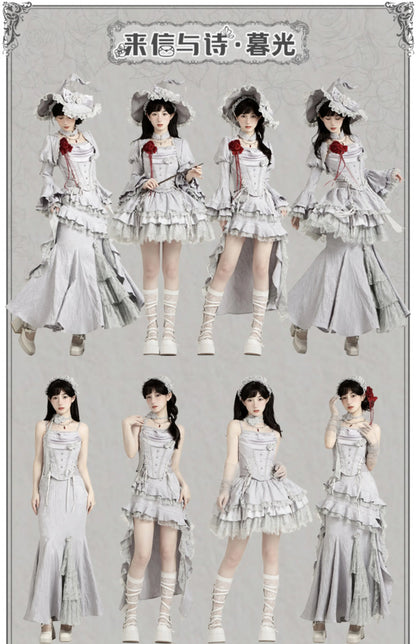 Women's Gothic Camisole Fishtail Skirt Set