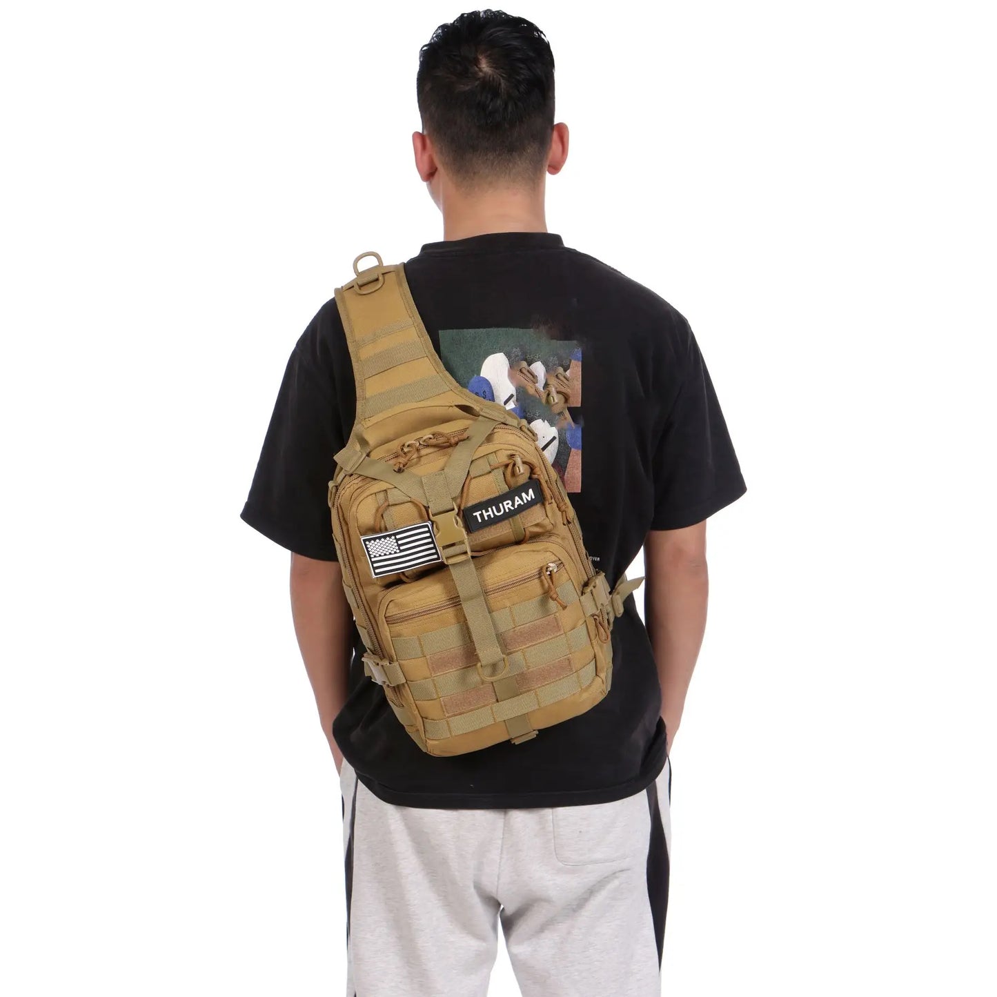 Tactical Assault Pack Sling Backpack Waterproof EDC Rucksack Bag for Outdoor Hiking Camping Hunting Trekking Travelling