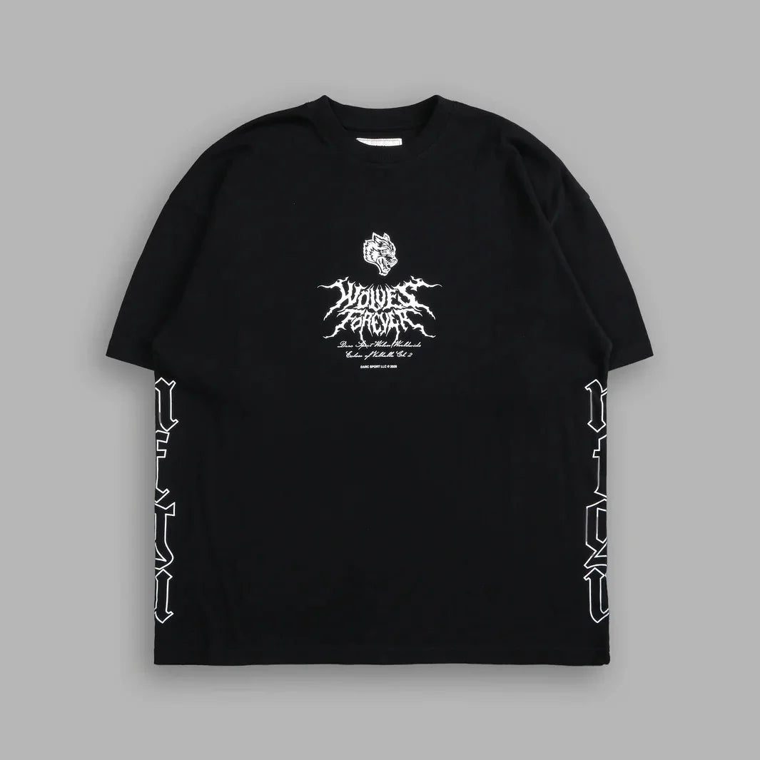 US SIZE NEW "SIDE BY SIDE" OVERSIZED TEE IN BLACK Men T Shirts Y2k DARK Gothic Short Sleeve T-Shirt Harajuku Hip Hop Couple Tops