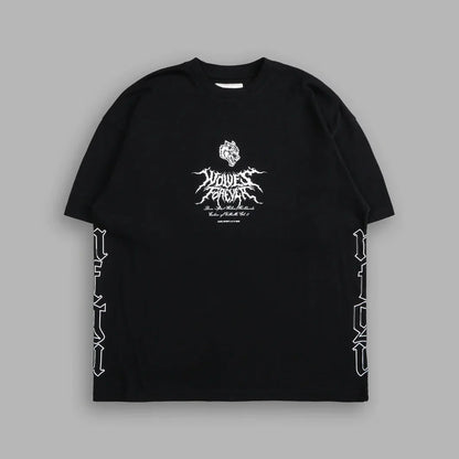 US SIZE NEW "SIDE BY SIDE" OVERSIZED TEE IN BLACK Men T Shirts Y2k DARK Gothic Short Sleeve T-Shirt Harajuku Hip Hop Couple Tops