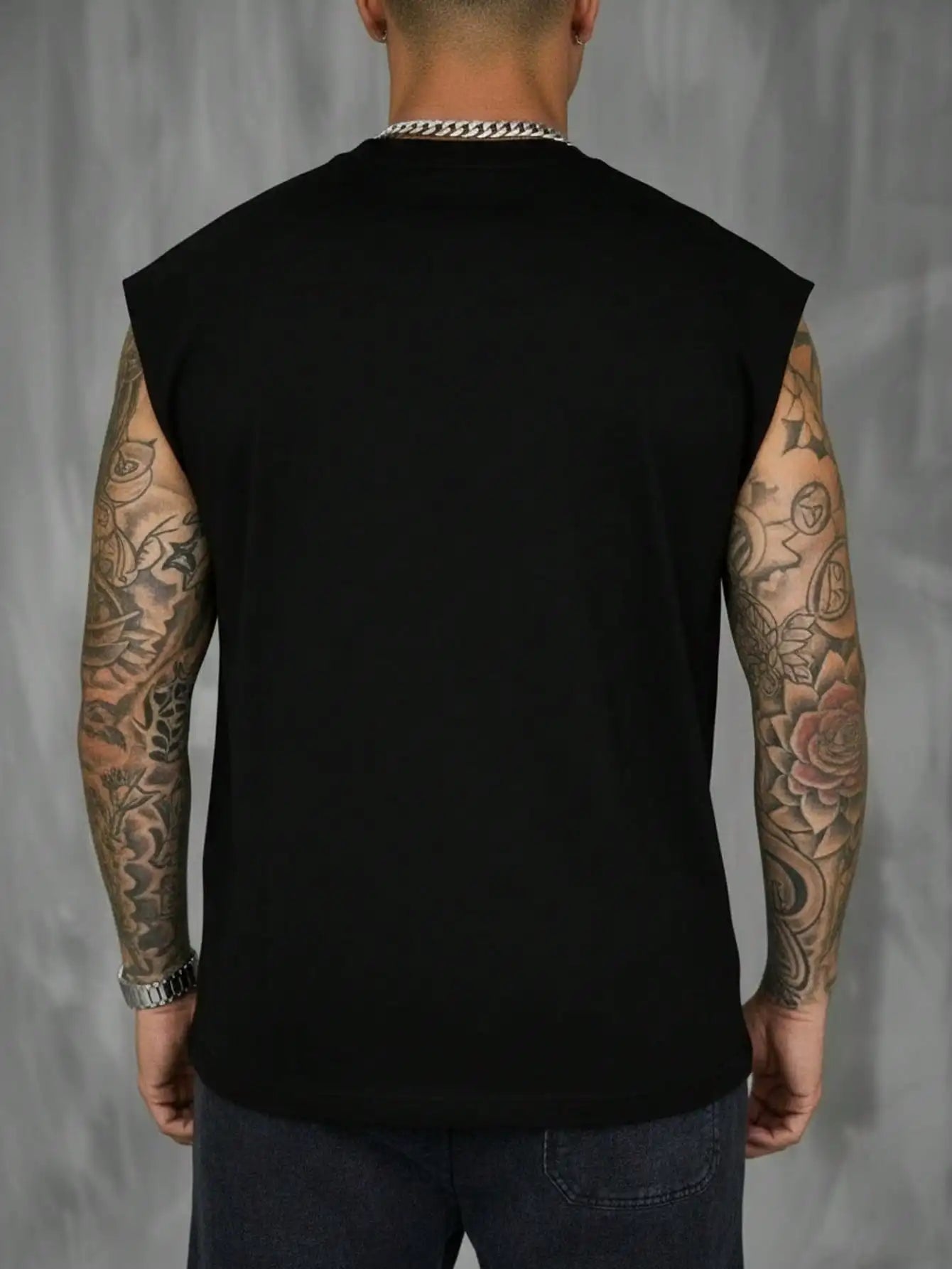 Men's White Sleeveless T-Shirt Tank Top Casual Loose Fit O-Neck Basic Vest Summer Gym Workout Streetwear Tops