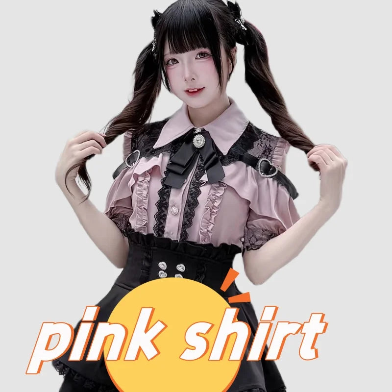 Women's Jirai Kei Lolita Long-Sleeve Blouse