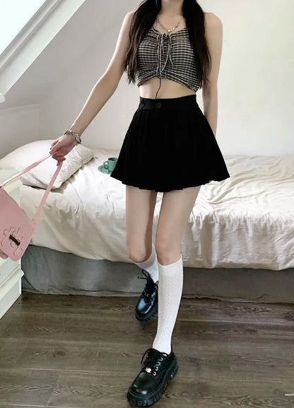 Solid Shorts Women Summer Folds All-match High Waist Stylish Popular Aesthetic Fashion Korean Style Шорты Женские Летние Chic