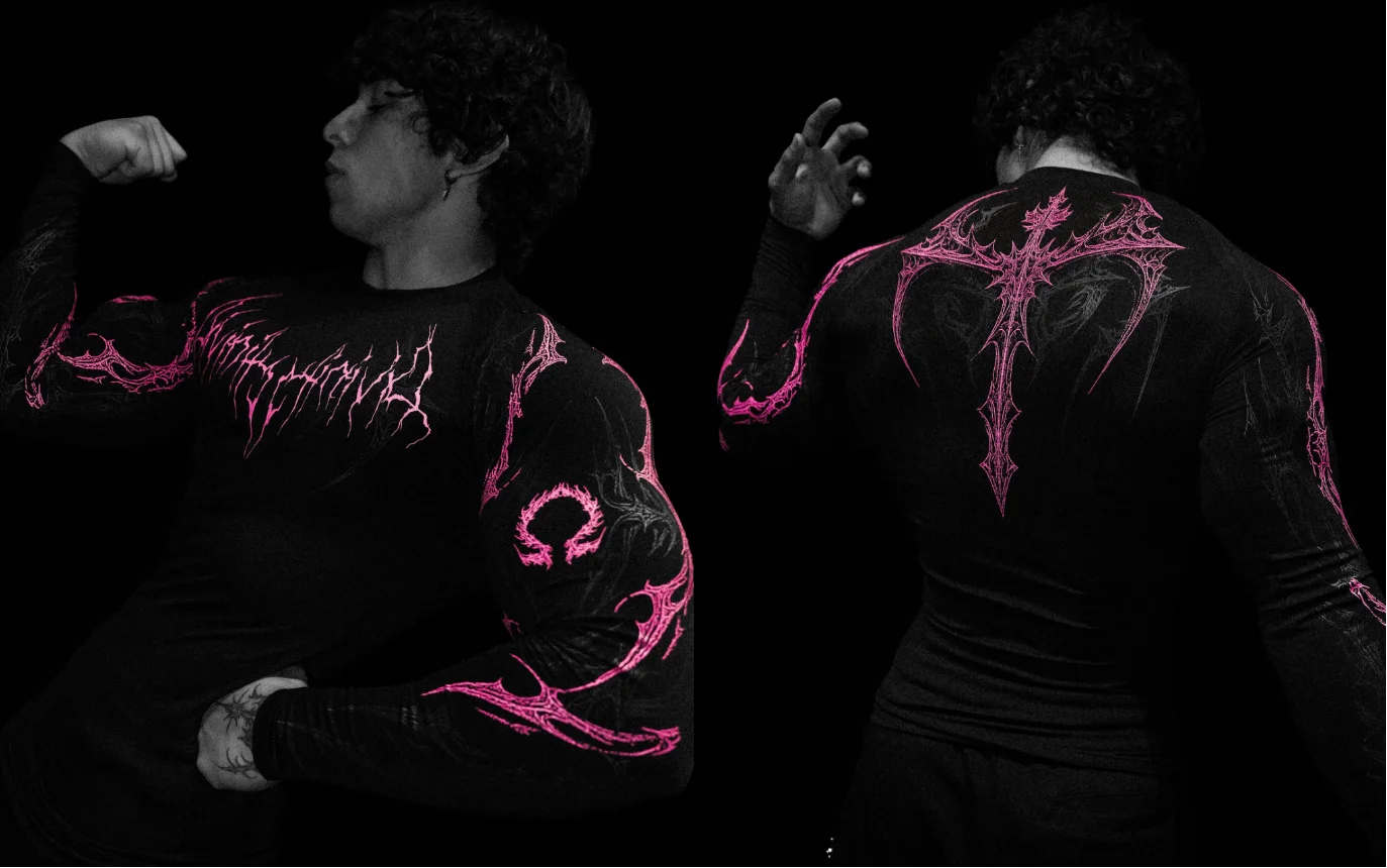 Breathedivinity High-Energy Men's Printed Training Fitness Long-Sleeved Shirt