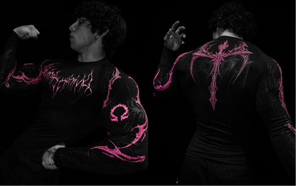 Breathedivinity High-Energy Men's Printed Training Fitness Long-Sleeved Shirt