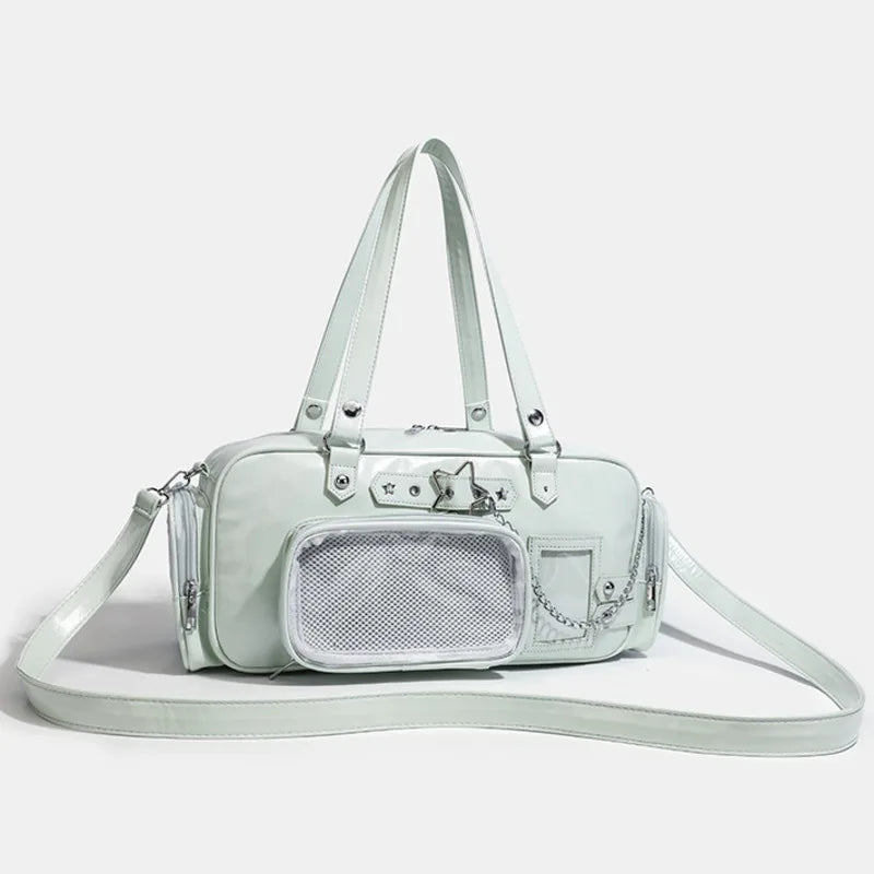 Star Chain Y2k Harajuku Shoulder Itabag Blue Lolita Girl Pain Bags Transparent Japanese Crossbody Bag New Concert Korean Handbag