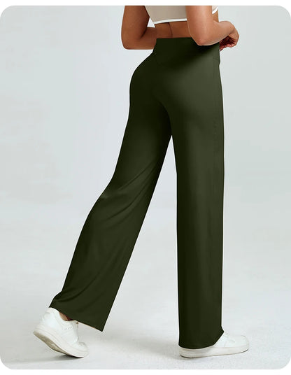 Apex Ritual – Women's High-Waist Straight-Leg Yoga Pants – Relaxed Fit Training Trousers