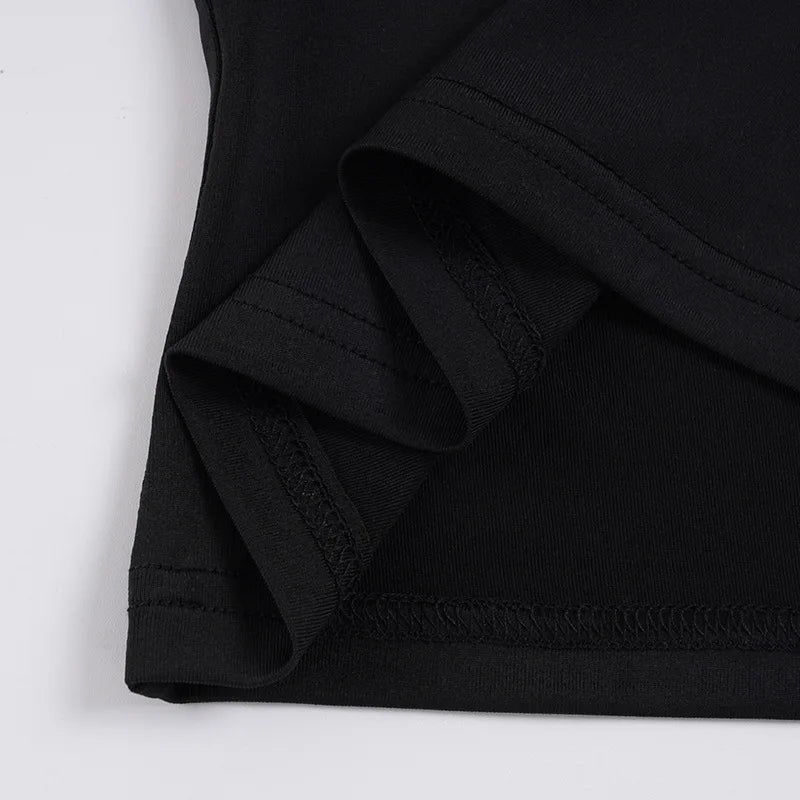 Sexy Deep V Neck Lace Spliced Tie Waist Slim Half Sleeve Crop Tee For Women