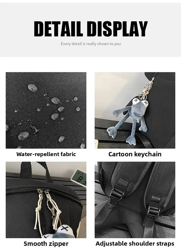 Whale Design Dual Shoulder Backpack Unisex Street Style Cycling Bag Fashionable Student Backpack for Men And Women