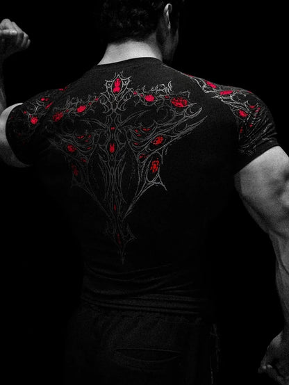Muscular Men Trendy FitnessTShirt，Adopt American-Style Trendy Brand Sports Quick-Dry Breathable Short SleevesTShirt。