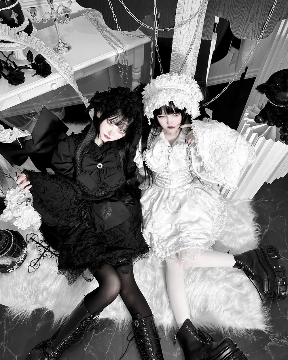 Women's Harajuku Gothic Lolita Mini Dress