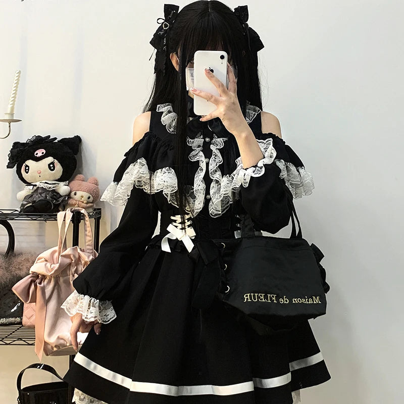 Women's Jirai Kei Lolita Long-Sleeve Blouse