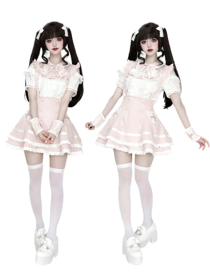 Women's White Gothic Lolita Two-Piece Set