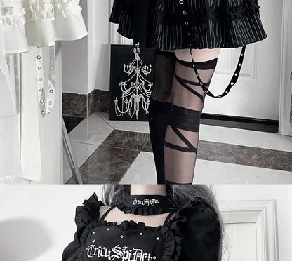 Women's Gothic Puff-Sleeve Sweetheart Dress