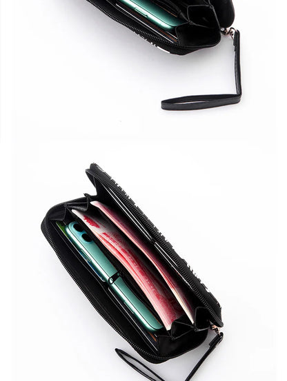 New Punk Style Skull Wallet Black Gothic Pu Leather Women Men Wallet Ghost Printing Purse Unique Design Stylish Long Wallets