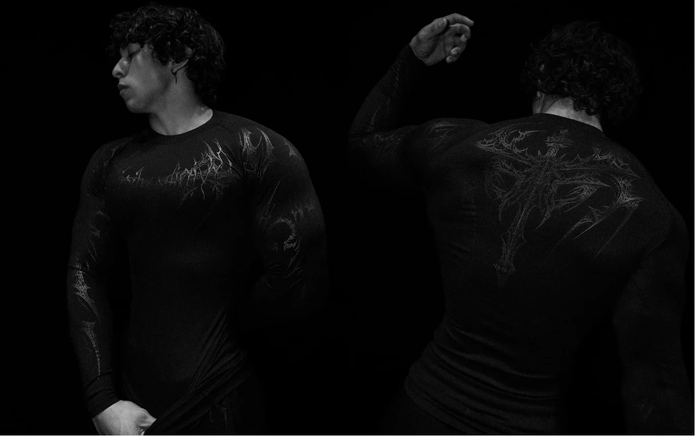 Breathedivinity High-Energy Men's Printed Training Fitness Long-Sleeved Shirt