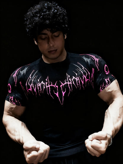 Gothic Battle Axe Short Sleeved Men's Quick Drying Stretch Fitness Suit For Summer Sports With Tight Compression Cuffs T-shirt