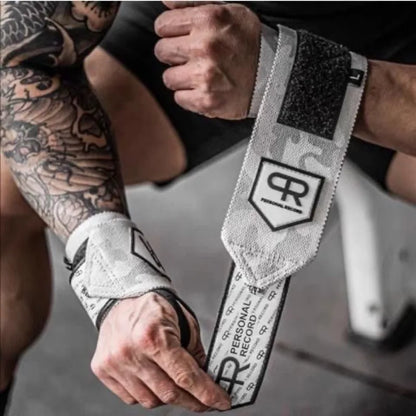 PR Fitness Wristband Weightlifting Deadlift Professional Strength Training Wrist Support Gym Elastic Wrist Brace Sport Exercise