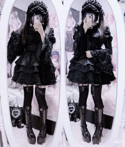 Women's Harajuku Gothic Lolita Mini Dress