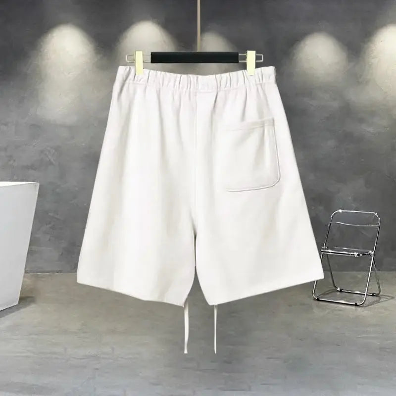 Korean Large Size Casual Sports Shorts Single Piece/suit Men Trend All-match Fashion Straight Leg Loose Half Pants Streetwear