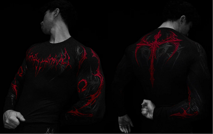 Breathedivinity High-Energy Men's Printed Training Fitness Long-Sleeved Shirt