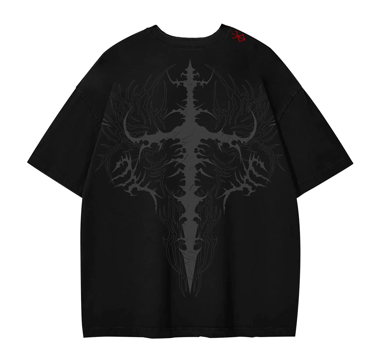 T shirt Men Dark Oversized Cotton Tee Skull Print Workout Gym Top Streetwear Fitness Clothing Alternative Fashion