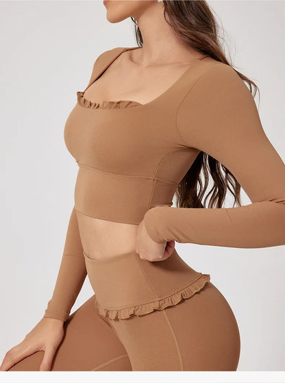 Women's Workout Wide-Leg Slim Fit Two-Piece Set