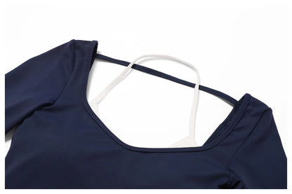 Apex Ritual Women's Backless Long-Sleeve Yoga Top – Quick-Dry Training Shirt