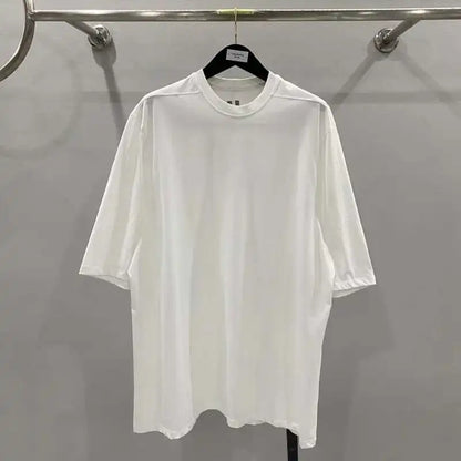 HKSH Spring Summer New Men's Tide Streetwear Cotton Solid Color Loose RO Style Short Sleeves Large Tees Chic Dark T-shirt HK2008