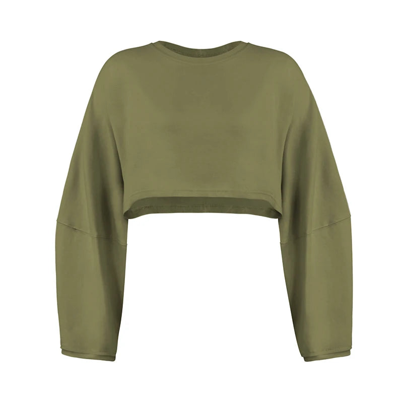 Women Sports Crop Top T-Shirts Gym Clothing Yoga Loose Tops Long Sleeve Sportswear Workout Clothing Fitness Smock Spring Autumn
