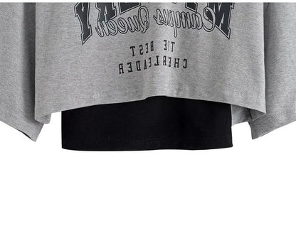 Women's Vintage Graphic Two-Piece Crop T-Shirt Set