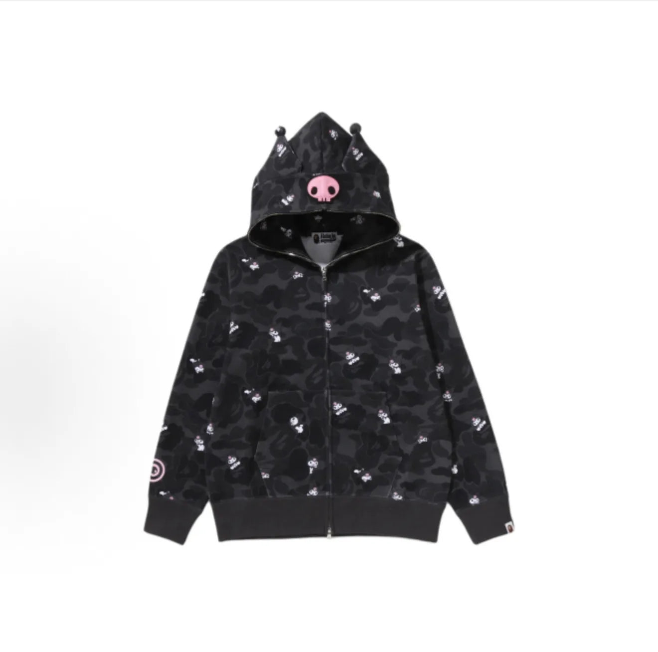 In  Stock  Anime Hello Kittys Hooded Jacket Girl Commuting Coat Jacket Kuromi Anime 3d Ears Hooded Cute Leopard Print Clothes