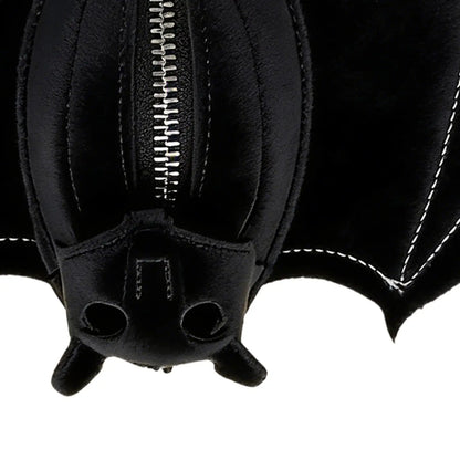 Coin Purse PU Leather Bat Gothic Bag Keychain Change Purse with Foldable Wings for Outdoor Shopping Travel Work School Events