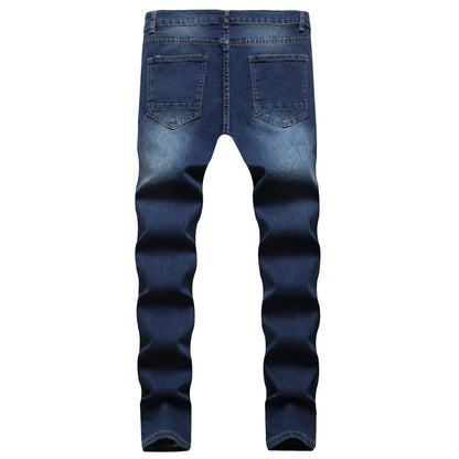 2026 Spring Summer New Men Denim Pants Casual Slim Fit Skinny Ripped Versatile Fashion Long Jeans Men