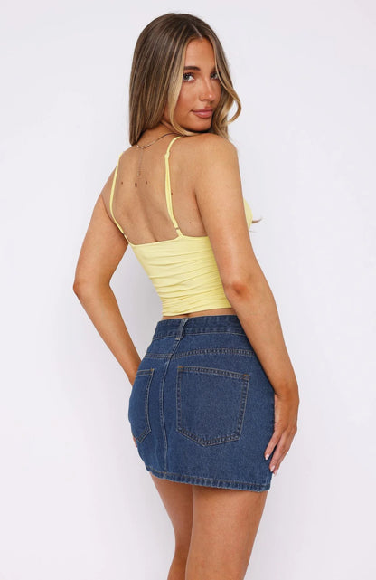 Dulzura Sleeveless Ruched Bodycon Camisole Women’S Solid Sexy Top Party Club Streetwear Autumn Winter Clothes Y2K