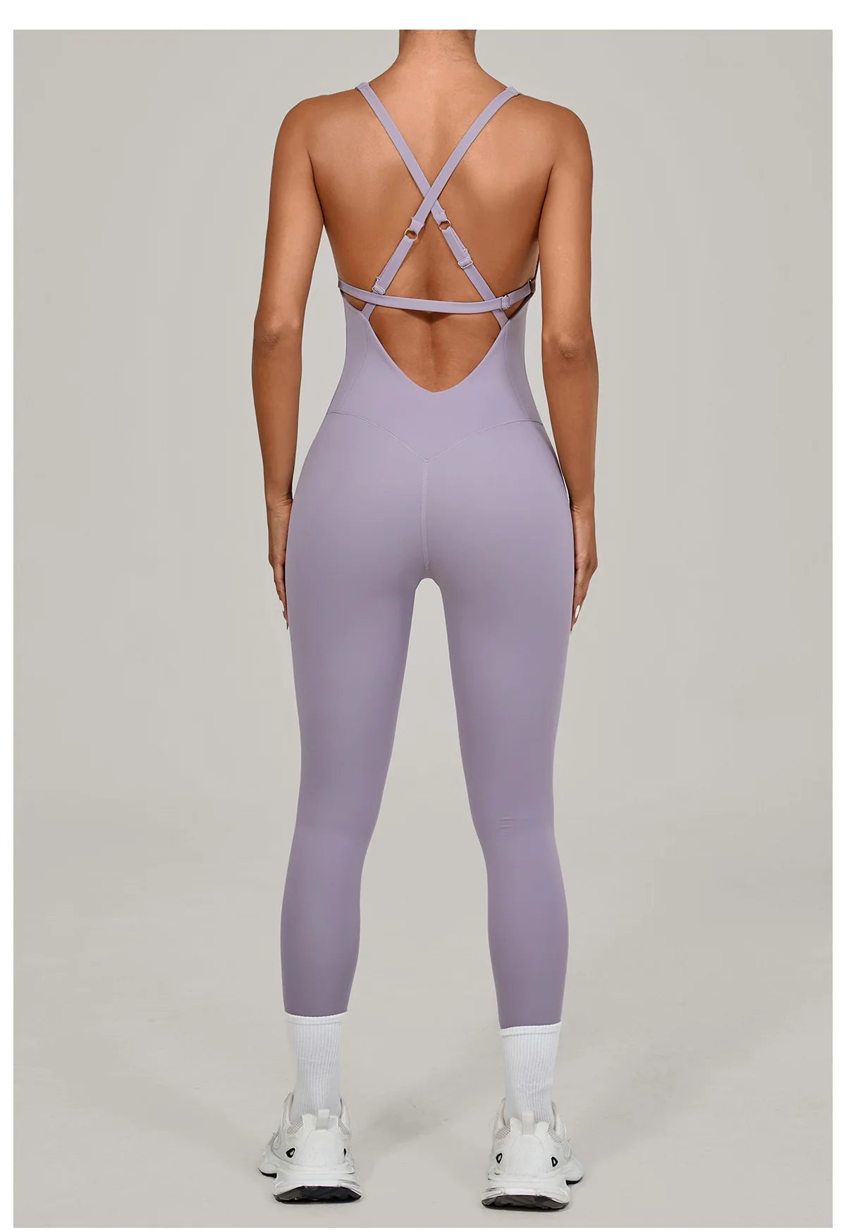 Women's Workout Backless Purple Jumpsuit