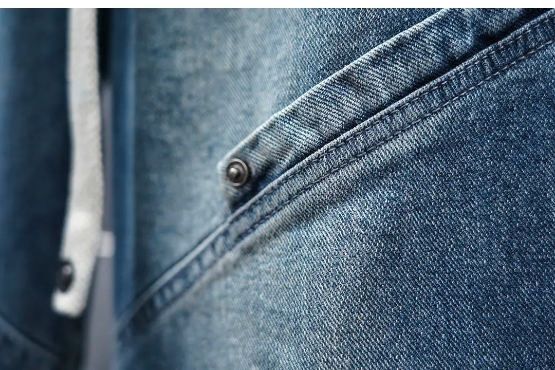 American Retro Washed Distressed Jeans Loose Straight Wide-leg Jeans Luxury Brand Men's Clothing