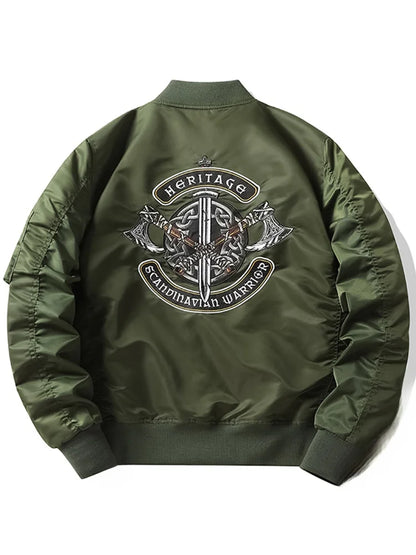 Apex Ritual – Spring Autumn Embroidered MA1 Pilot Jacket Men – Trendy American Workwear Baseball Style